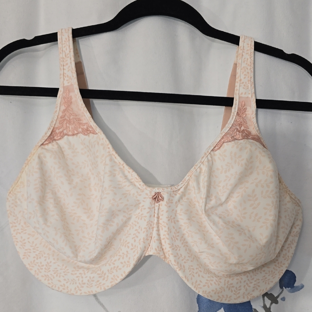 Bali Cream and Light Pink Underwire Full Coverage Bra